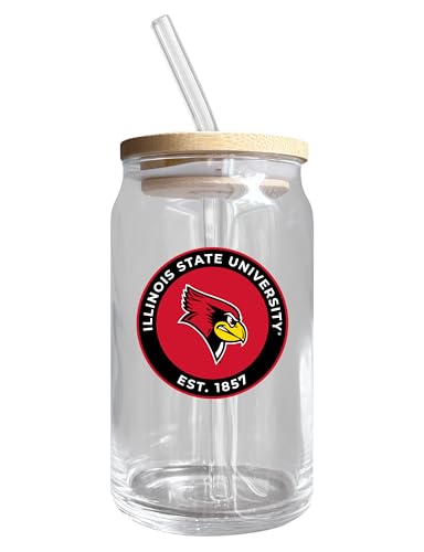 Illinois State Redbirds NCAA 12 oz can-shaped glass, featuring a refined design ideal for showcasing team pride and enjoying beverages on game days, mother's day gift, father's day gift, alumni gift, graduation gift, admission gift.