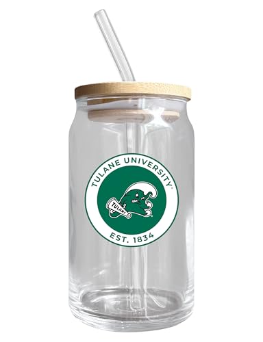 Tulane University NCAA 12 oz can-shaped glass, featuring a refined design ideal for showcasing team pride and enjoying beverages on game days, mother's day gift, father's day gift, alumni gift, graduation gift, admission gift.