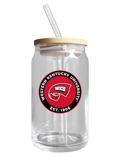 Western Kentucky Hilltoppers NCAA 12 oz can-shaped glass, featuring a refined design ideal for showcasing team pride and enjoying beverages on game days, mother's day gift, father's day gift, alumni gift, graduation gift, admission gift.