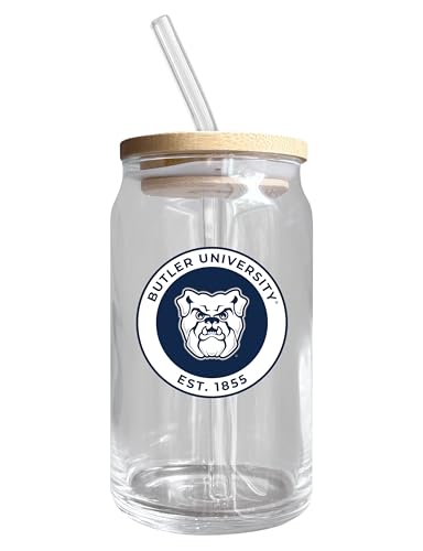 Butler Bulldogs NCAA 12 oz can-shaped glass, featuring a refined design ideal for showcasing team pride and enjoying beverages on game days, mother's day gift, father's day gift, alumni gift, graduation gift, admission gift.