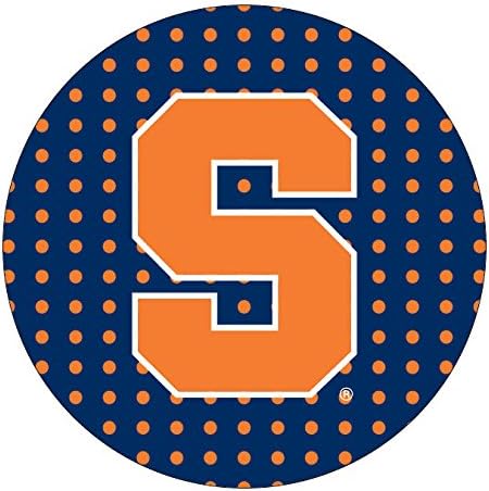 Syracuse Orange Polka Dot 4-Inch Round Shape NCAA High-Definition Magnet - Versatile Metallic Surface Adornment