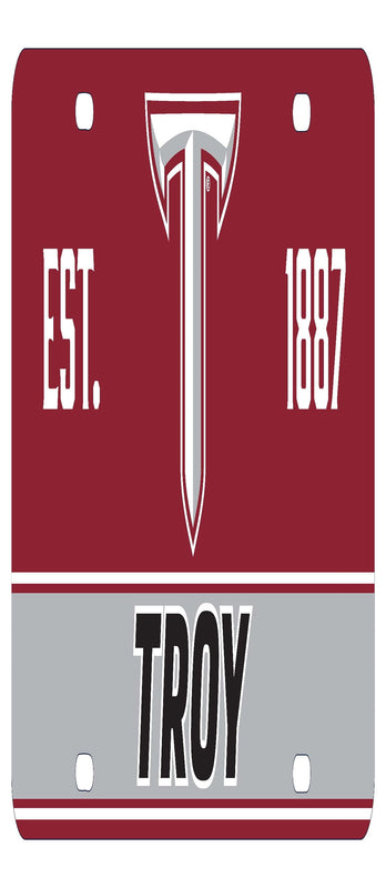 NCAA Troy University Metal License Plate - Lightweight, Sturdy & Versatile