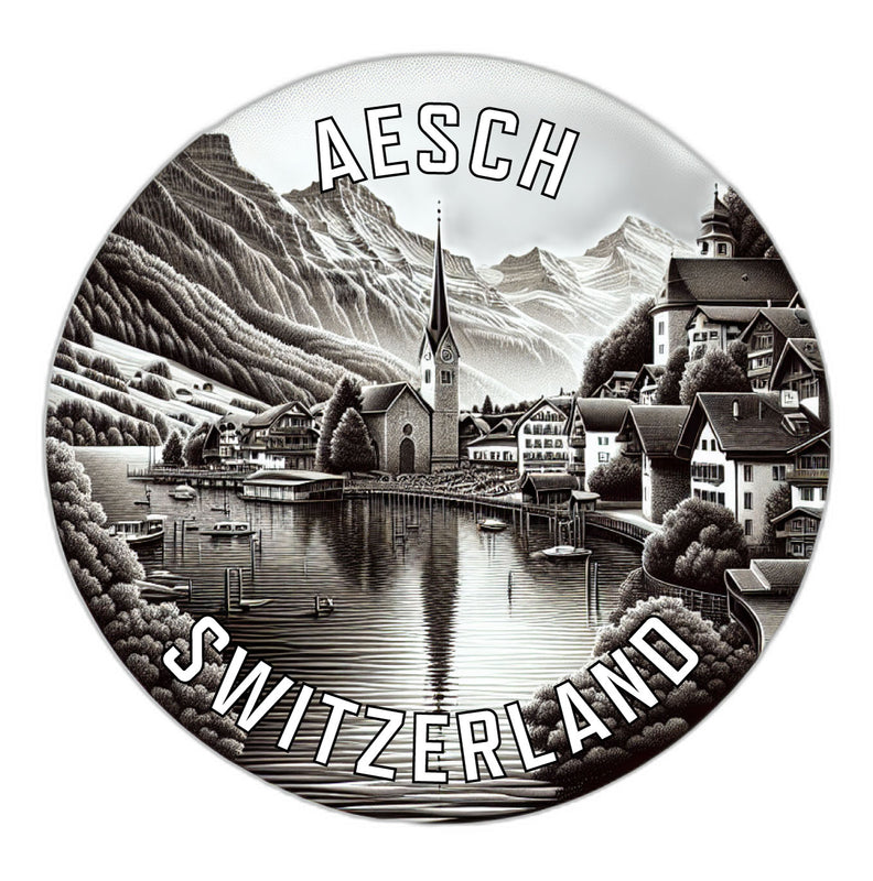 Aesch Switzerland Souvenir Die Cut Flat Magnet 2-Inch