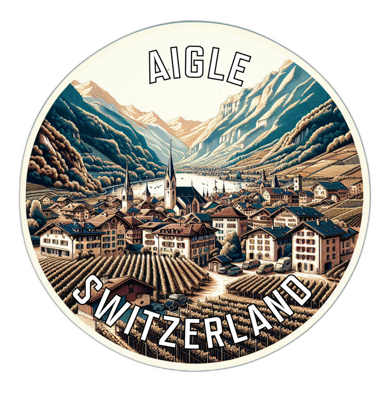 Aigle Switzerland Souvenir Die Cut Flat Magnet 2-Inch