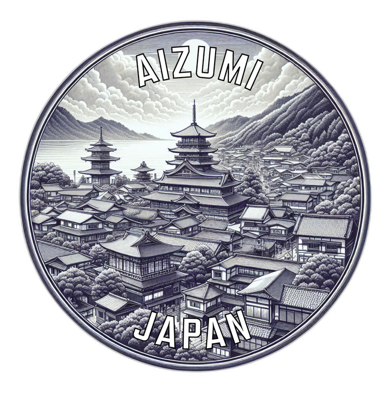 Aizumi Japan Souvenir Die Cut Flat Magnet 2-Inch