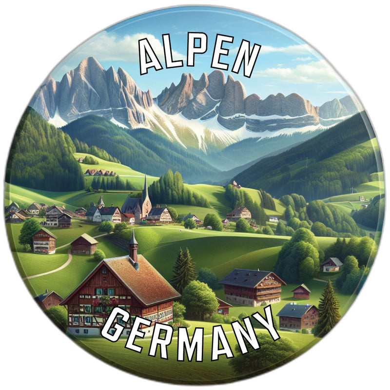 Alpen Germany Souvenir Die Cut Flat Magnet 2-Inch