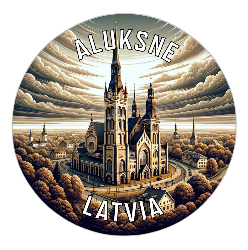 Aluksne Latvia Souvenir Die Cut Flat Magnet 6-Inch