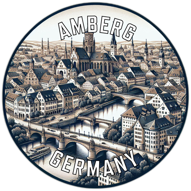 Amberg Germany Souvenir Die Cut Flat Magnet 6-Inch