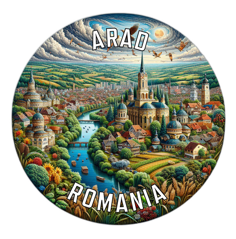 Arad Romania Souvenir Die Cut Flat Magnet 6-Inch