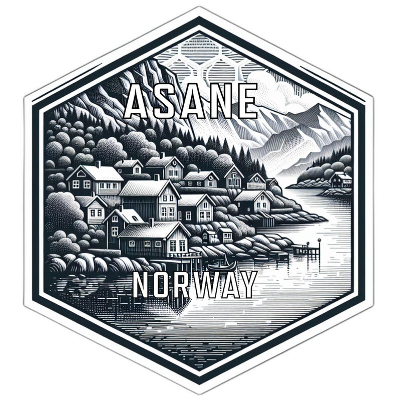 Asane Norway Travel Destination Souvenir Vinyl Decal Sticker 2-Inch