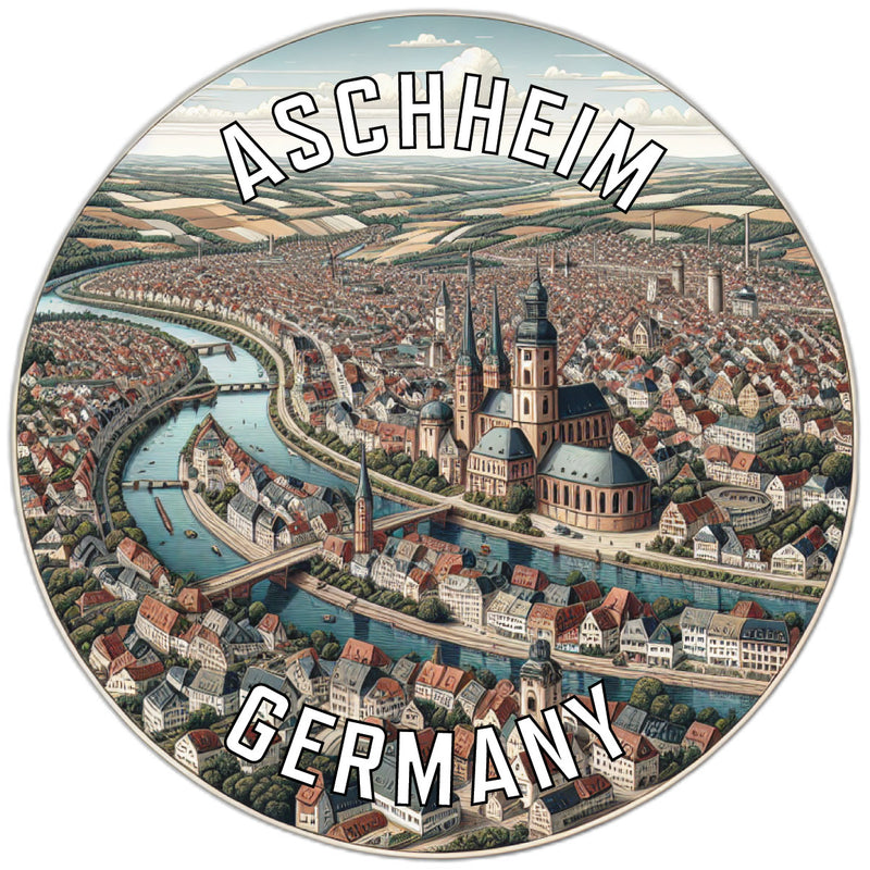 Aschheim Germany Souvenir Die Cut Flat Magnet 2-Inch