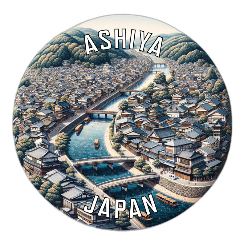 Ashiya Japan Souvenir Vinyl Decal Sticker 2-Inch