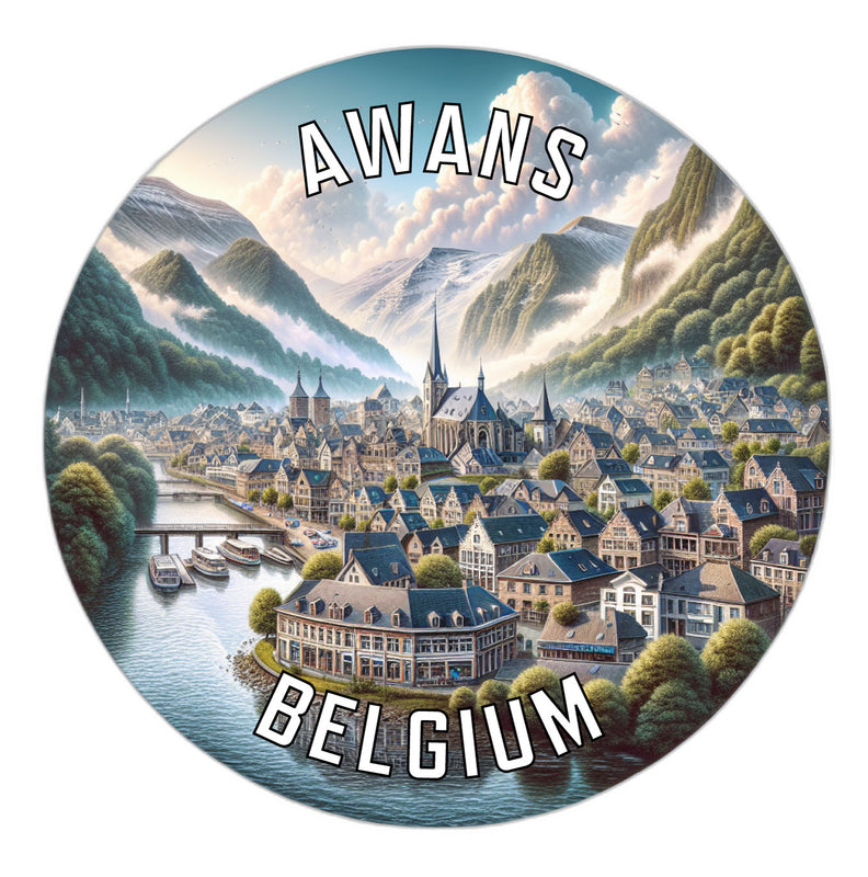 Awans Belgium Souvenir Vinyl Decal Sticker 2-Inch