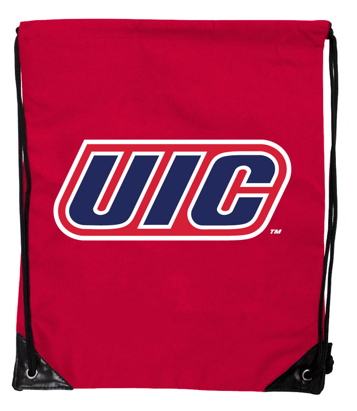 University of Illinois at Chicago Officially Licensed Drawstring Backpack - Lightweight Cinch Bag with Team Logo