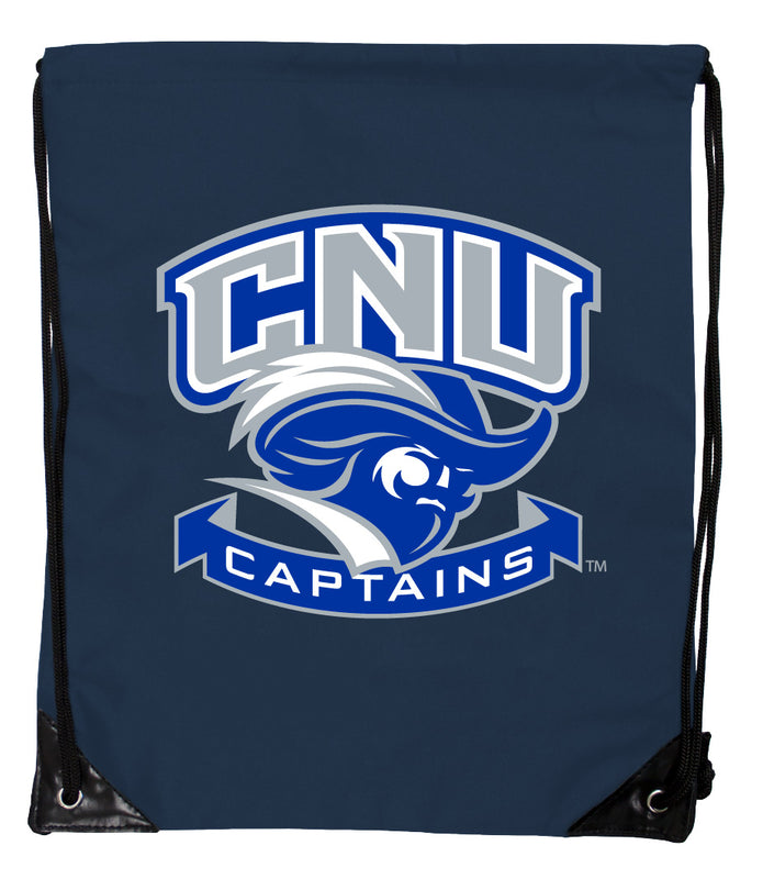 Christopher Newport Captains Officially Licensed Drawstring Backpack - Lightweight Cinch Bag with Team Logo Navy