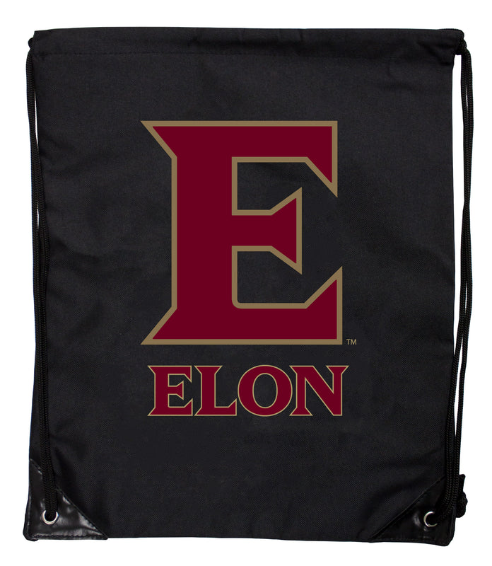 Elon University Officially Licensed Drawstring Backpack - Lightweight Cinch Bag with Team Logo