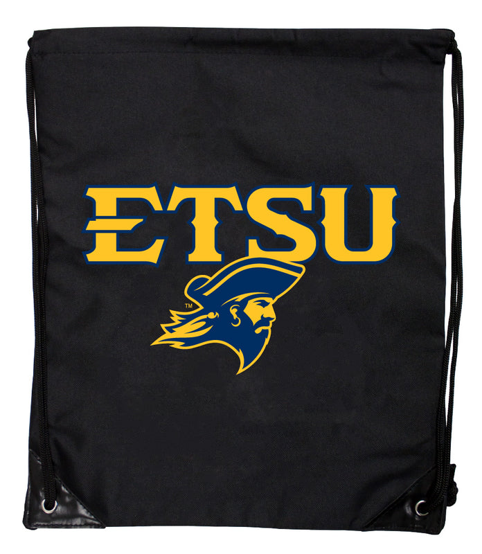 East Tennessee State University Officially Licensed Drawstring Backpack - Lightweight Cinch Bag with Team Logo