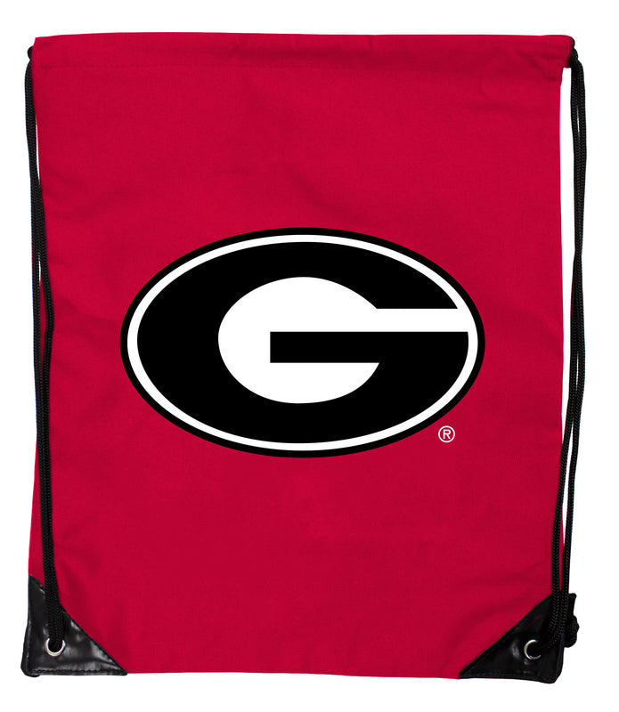 Georgia Bulldogs Officially Licensed Drawstring Backpack - Lightweight Cinch Bag with Team Logo Red