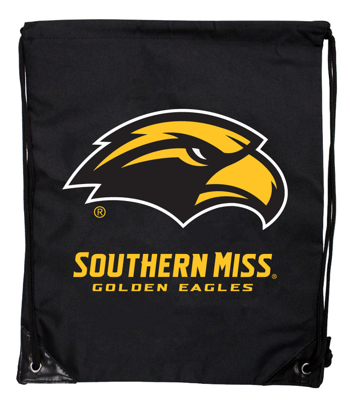 Southern Mississippi Golden Eagles Officially Licensed Drawstring Backpack - Lightweight Cinch Bag with Team Logo