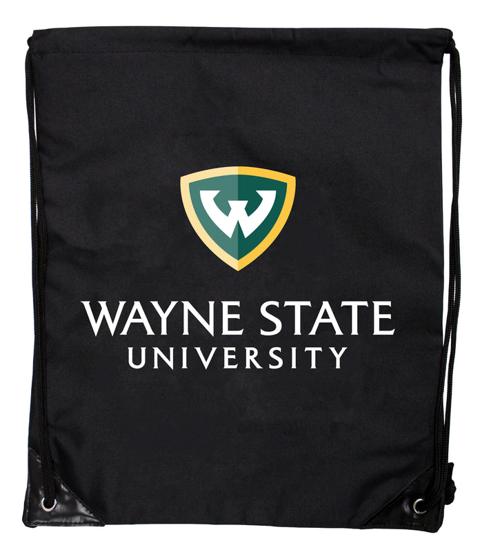 Wayne State Officially Licensed Drawstring Backpack - Lightweight Cinch Bag with Team Logo