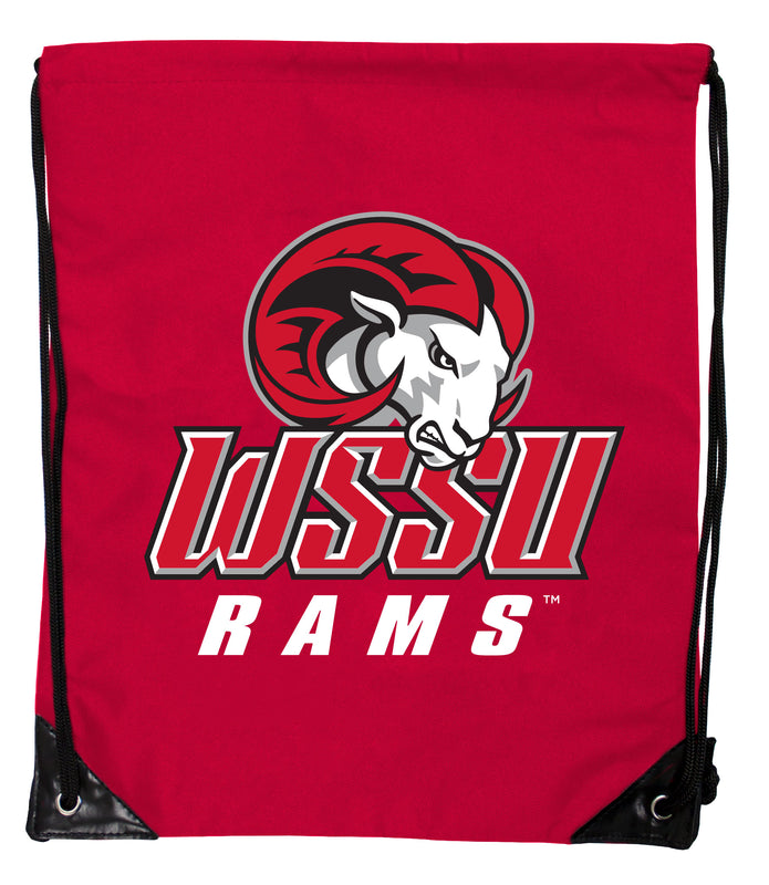Winston-Salem State Officially Licensed Drawstring Backpack - Lightweight Cinch Bag with Team Logo Red
