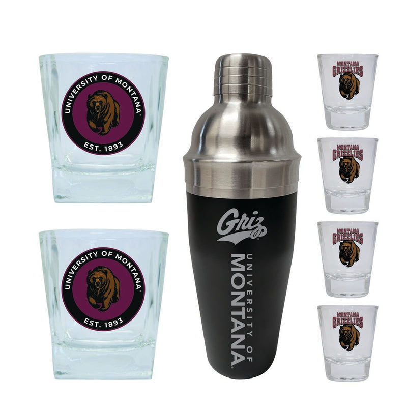 Montana University Officially Licensed Collegiate Barware Set – 7-Piece Cocktail & Whiskey Glass Gift Pack