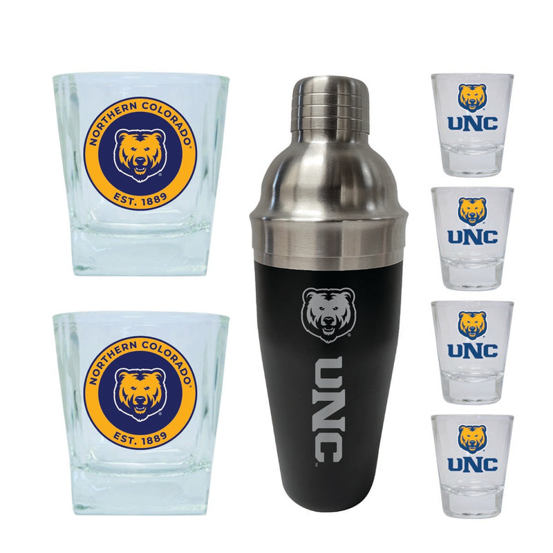 Northern Colorado Bears Officially Licensed Collegiate Barware Set – 7-Piece Cocktail & Whiskey Glass Gift Pack