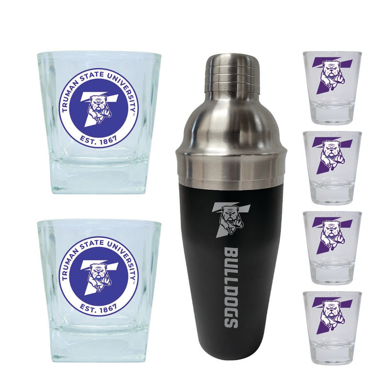 Truman State University Officially Licensed Collegiate Barware Set – 7-Piece Cocktail & Whiskey Glass Gift Pack