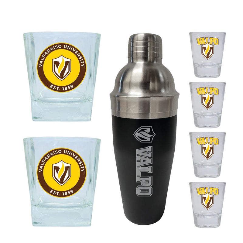 Valparaiso University Officially Licensed Collegiate Barware Set – 7-Piece Cocktail & Whiskey Glass Gift Pack