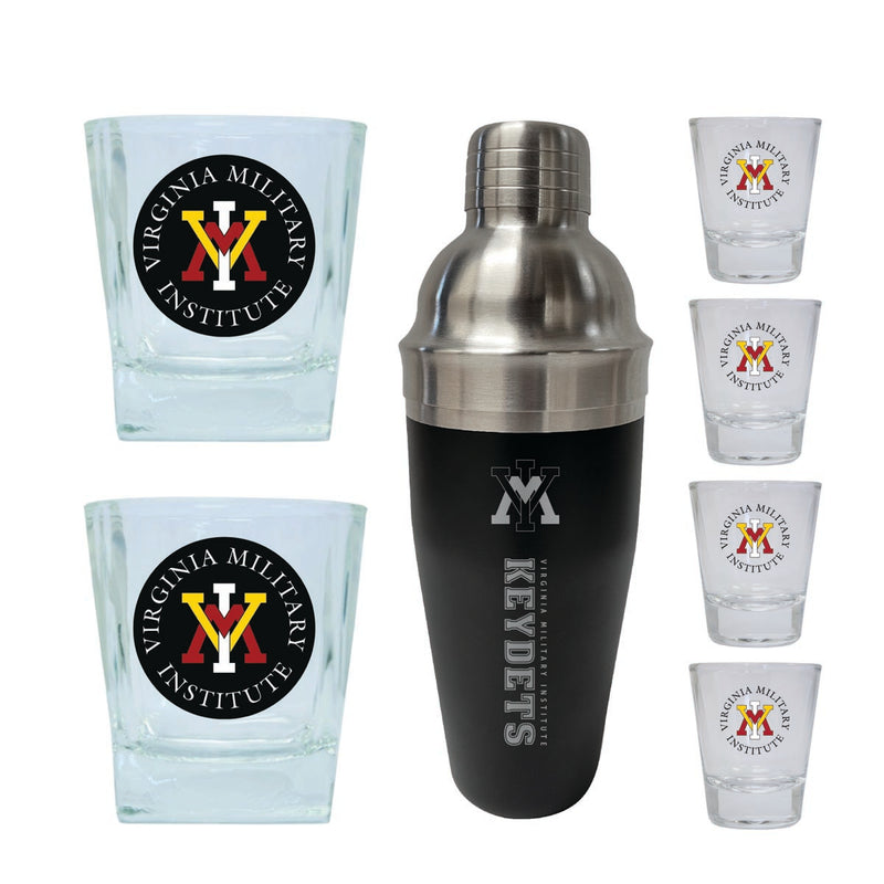 VMI Keydets Officially Licensed Collegiate Barware Set – 7-Piece Cocktail & Whiskey Glass Gift Pack