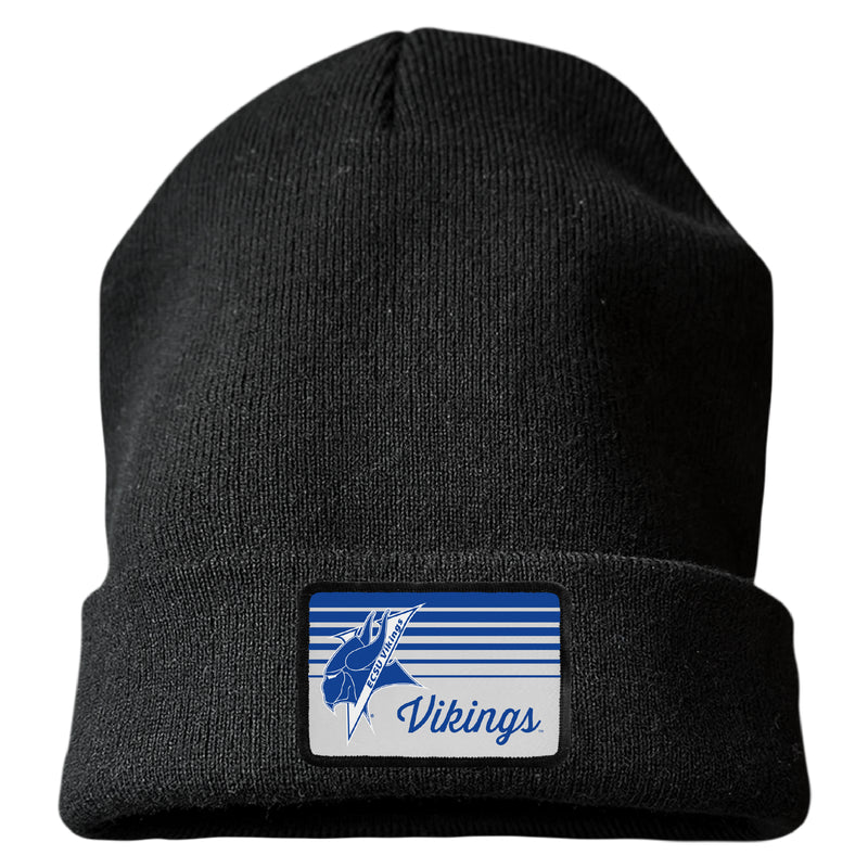 Elizabeth City State University Officially Licensed Unisex Beanie with Rectangle or Round Cloth Patch Black|Rectangle