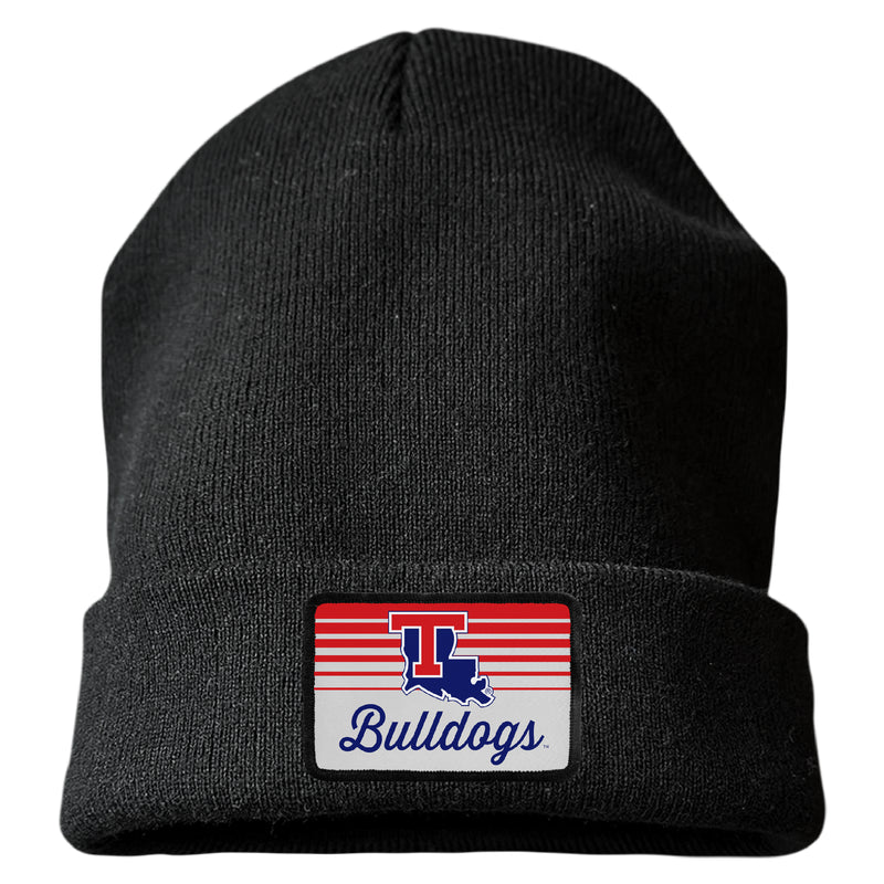 Louisiana Tech Bulldogs Officially Licensed Unisex Beanie with Rectangle or Round Cloth Patch Black|Rectangle