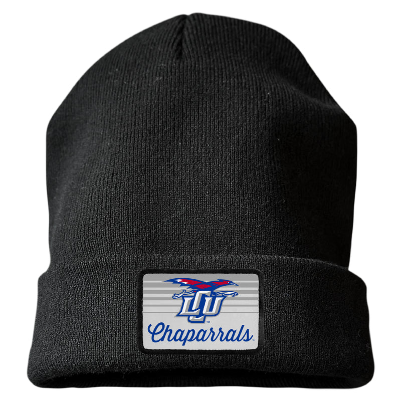 Lubbock Christian University Chaparral Officially Licensed Unisex Beanie with Rectangle or Round Cloth Patch Black|Rectangle