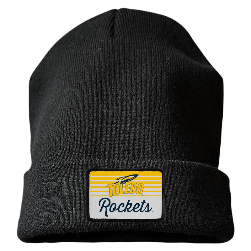 Toledo Rockets Officially Licensed Unisex Beanie with Rectangle or Round Cloth Patch Black|Rectangle