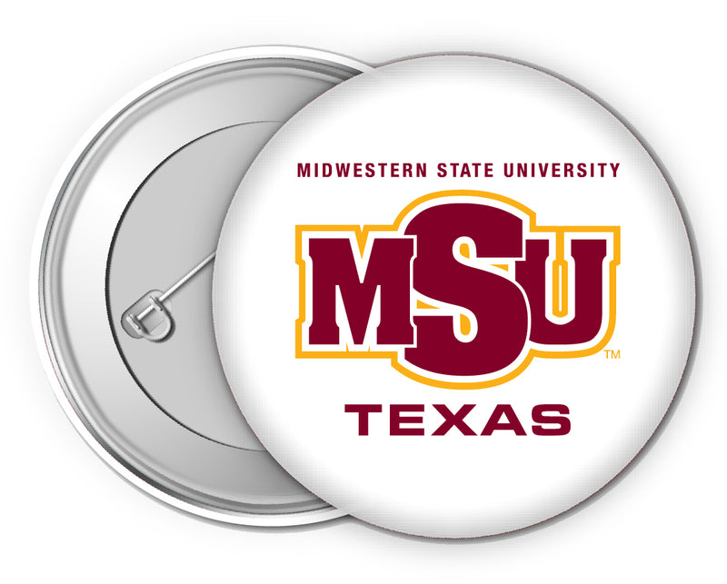 Midwestern State University Mustangs Small 1-Inch Button Pin 4 Pack Officially Licensed Collegiate Product