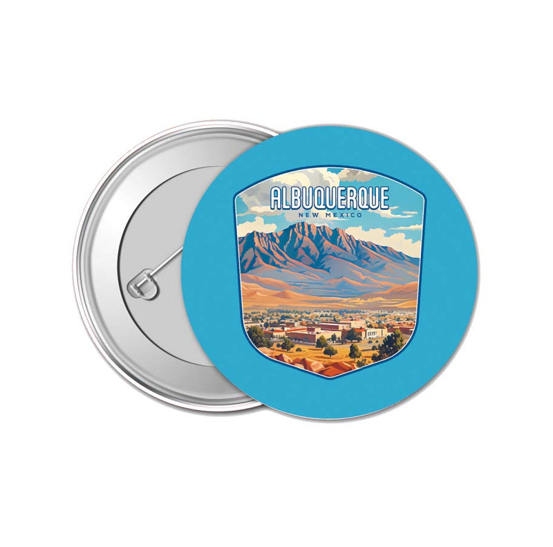 Alburqueque New Mexico Design A Souvenir Small 1-Inch Button Pin 4 Pack