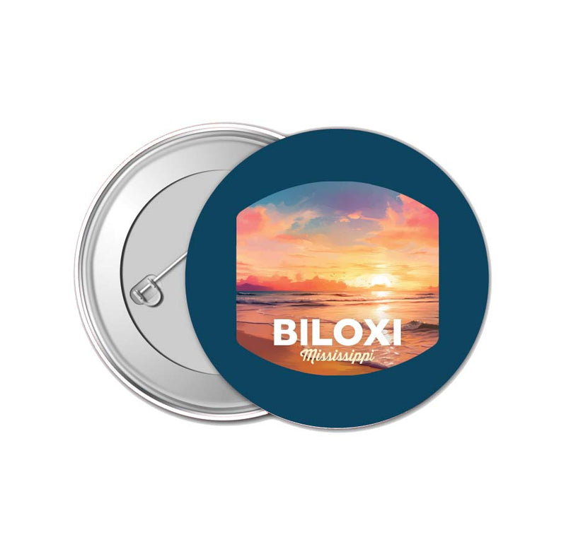 Biloxi Mississippi Design B Souvenir Small 1-Inch Button Pin 4 Pack