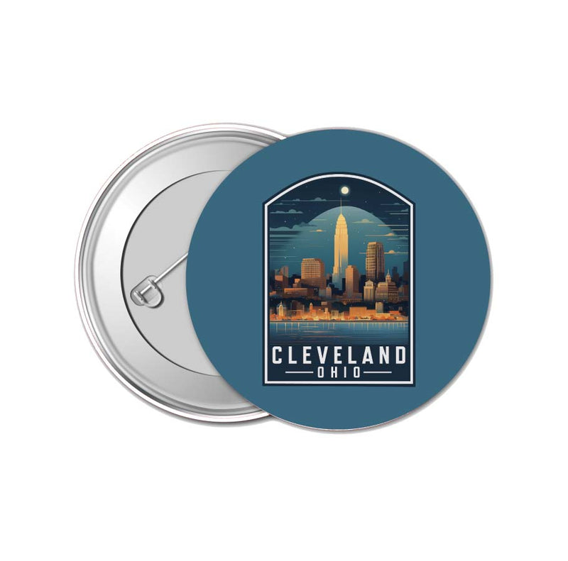 Cleveland Ohio Design A Souvenir Small 1-Inch Button Pin 4 Pack