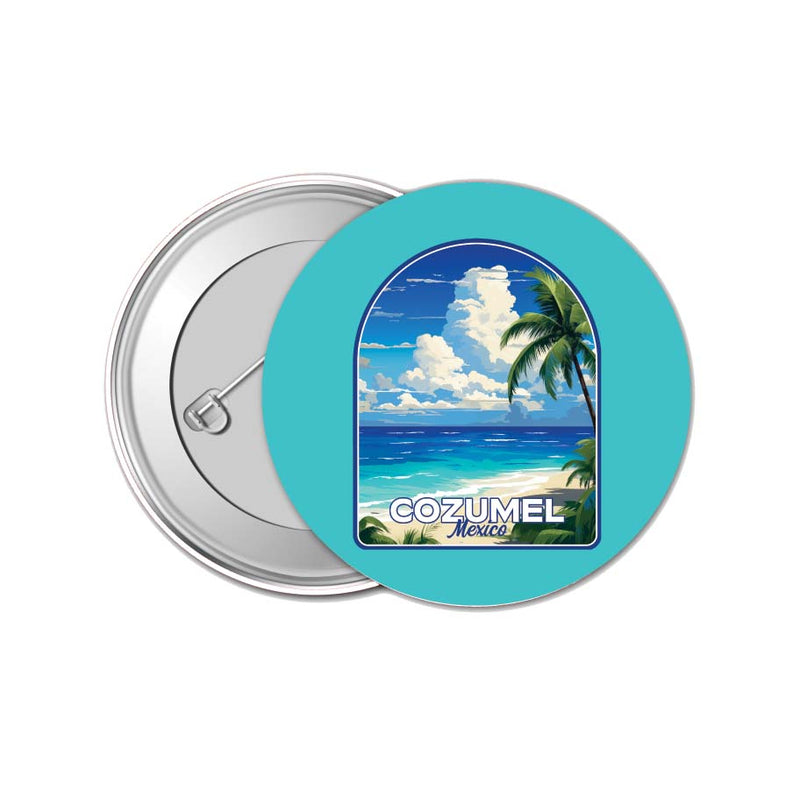 Cozumel Mexico Design C Souvenir Small 1-Inch Button Pin 4 Pack