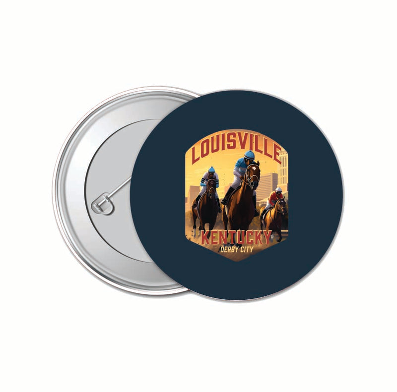 Louisville Kentucky Derby City Design Souvenir Small 1-Inch Button Pin 4 Pack