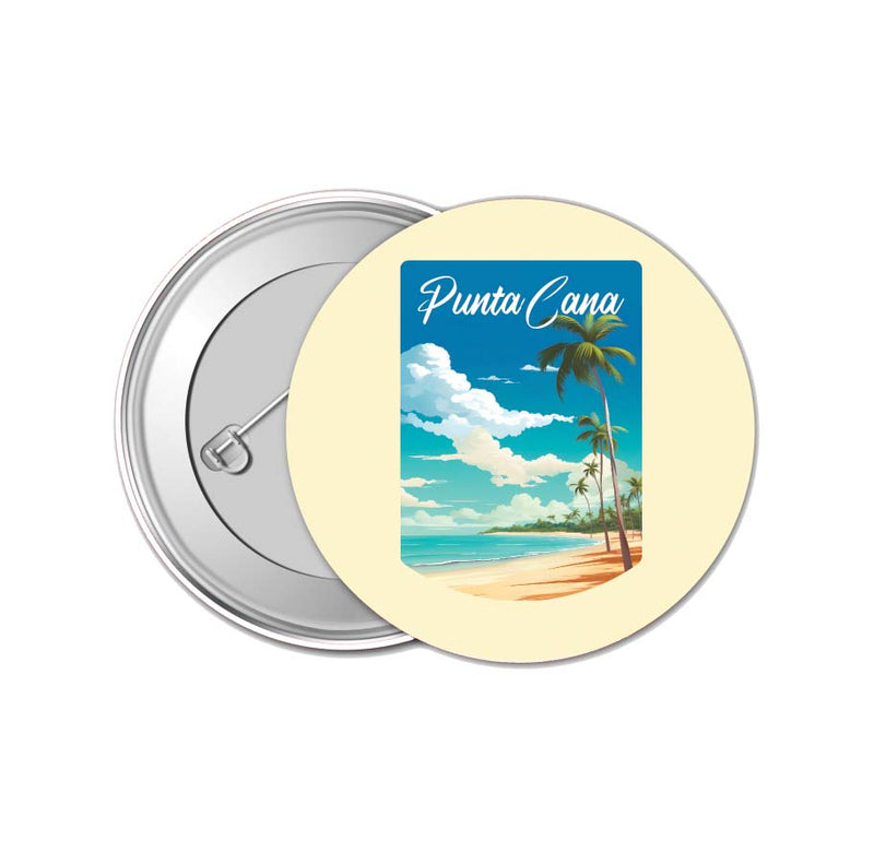 Punta Cana Dominican Republic Design D Souvenir Small 1-Inch Button Pin 4 Pack