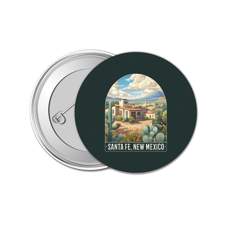 Santa Fe New Mexico Design C Souvenir Small 1-Inch Button Pin 4 Pack