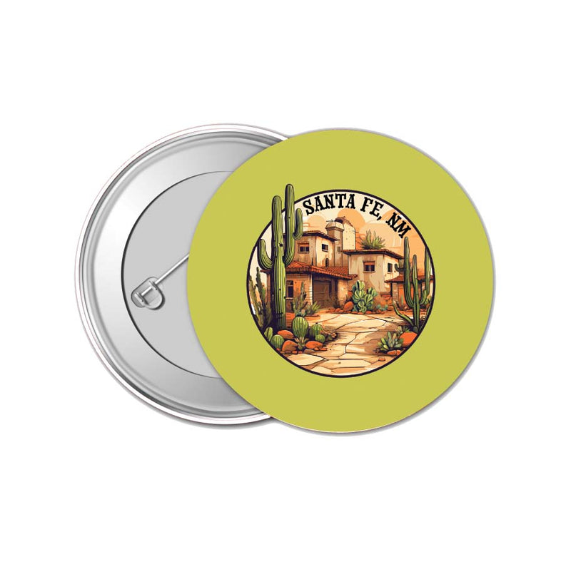 Santa Fe New Mexico Design D Souvenir Small 1-Inch Button Pin 4 Pack
