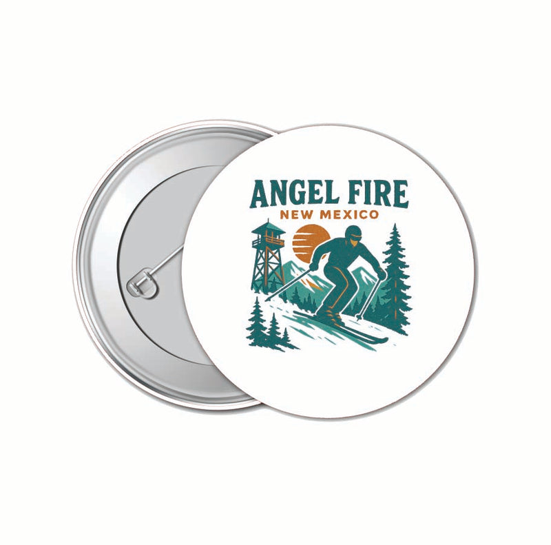 Angel Fire New Mexico Vintage Design Souvenir 4 Pack Set - Small Button Pin 1-Inch