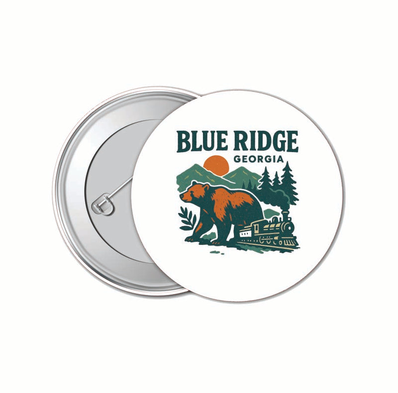 Blue Ridge Georgia Vintage Design Souvenir 4 Pack Set - Small Button Pin 1-Inch