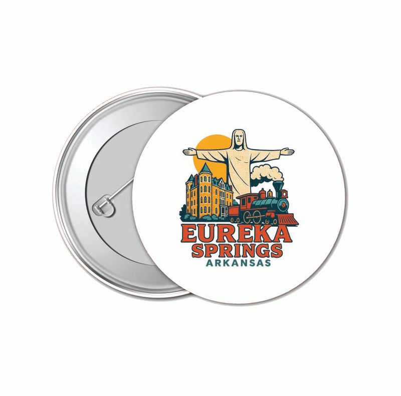 Eureka Springs Arkansas Vintage Design Souvenir 4 Pack Set - Small Button Pin 1-Inch