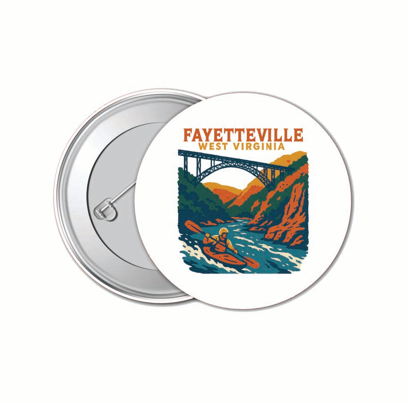 Fayetteville West Virginia Vintage Design Souvenir 4 Pack Set - Small Button Pin 1-Inch