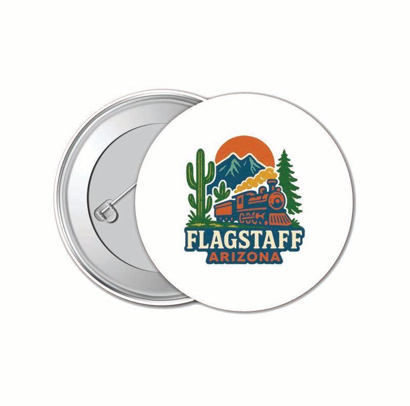 Flagstaff Arizona Vintage Design Souvenir 4 Pack Set - Small Button Pin 1-Inch
