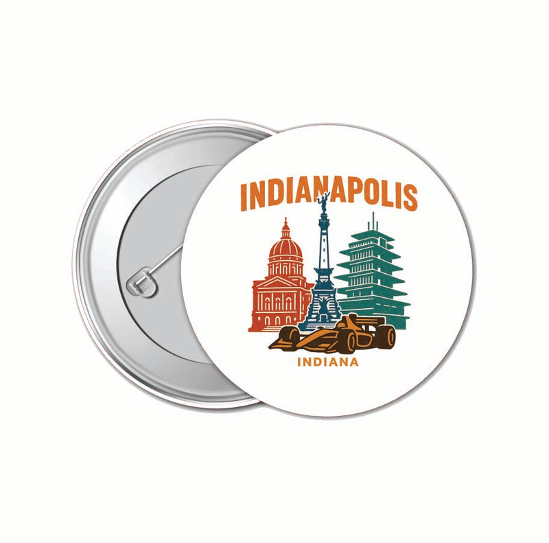 Indianapolis Indiana Vintage Design Souvenir 4 Pack Set - Small Button Pin 1-Inch