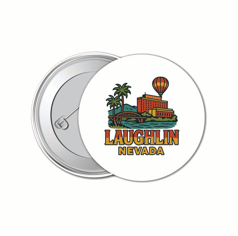 Laughlin Nevada Vintage Design Souvenir 4 Pack Set - Small Button Pin 1-Inch